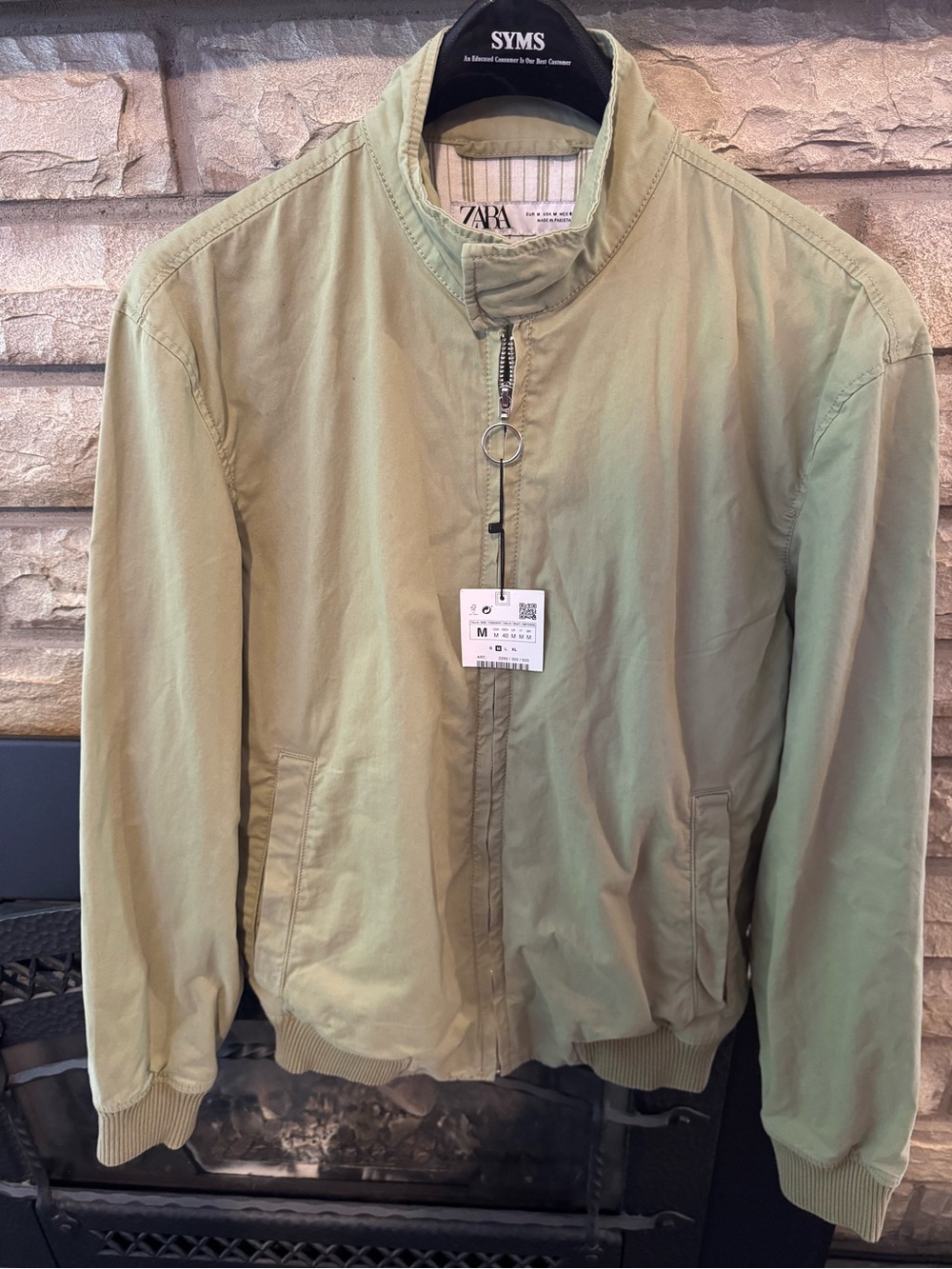 ZARA Olive Green Striped Lining Jacket
